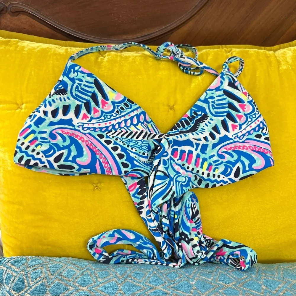 Aerie by‎ American Eagle Bikini Swimsuit Swim Criss Cross Top Bright